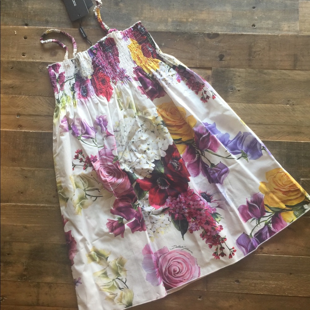 NWT Dolce & Gabanna Size 8 White Floral Dress 2019